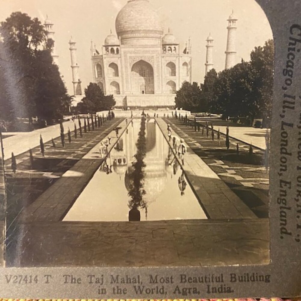 Keystone View Company Stereoview 12531 The Taj Mahal Agra India Black & White